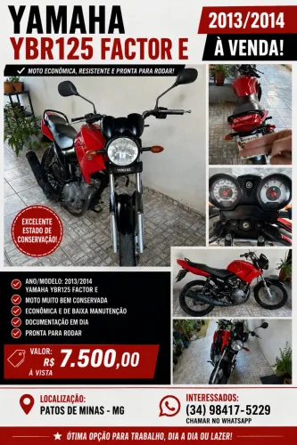 ? YAMAHA YBR 125 FACTOR E 2013/2014 À VENDA ?