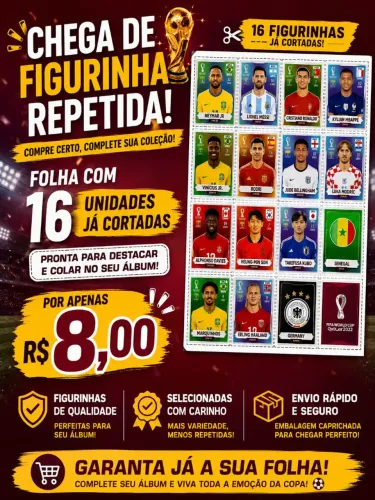 Figurinhas copa adesivas(impressão já cortadas)