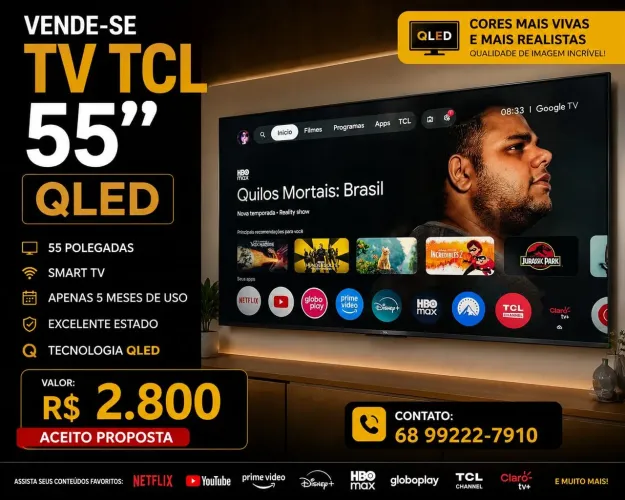 Smart TV TCL 55'' QLED