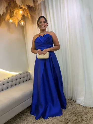 Vestido Madrinha Festa Azul