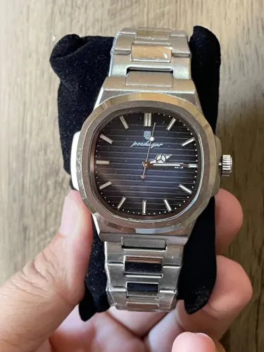 Relógio à prova dágua, luminosa data aço inoxidável