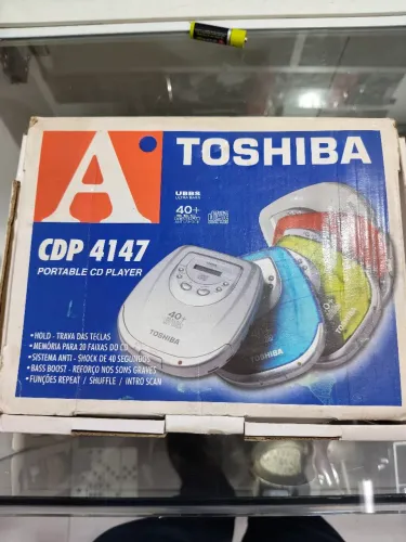 QDiscman Toshiba CDP 4147 Retrô - Caixa Original (Para Restauro, Peças ou Decoração)