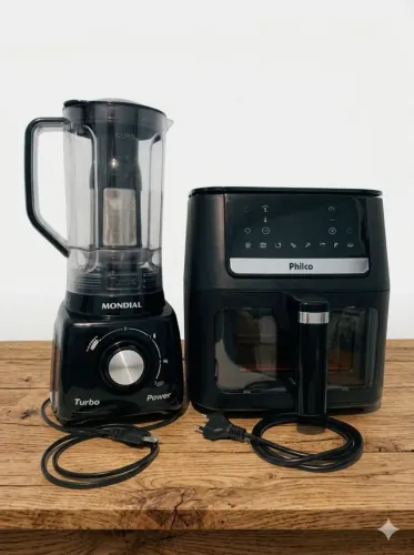 ? KIT COZINHA COMPLETA: Air Fryer Philco + Liquidificador Mondial (Pouco Uso!)