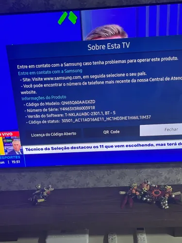 Televisão smart Samsung 65