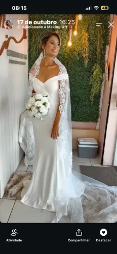 VENDO/ALUGO VESTIDO DE NOIVA+VEU E BRINDE (sandália de noiva)