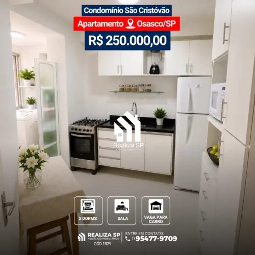 Apartamento à Venda - 55 m² - Residencial São Cristóvão Osasco/SP | 2 Dormitórios | 1 Vag