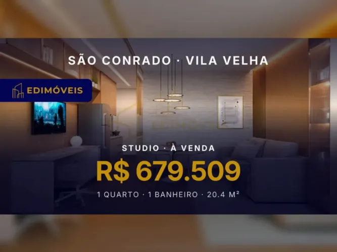 Pronto para morar: Studio em São Conrado, Vila Velha, com áreas de lazer incríveis!