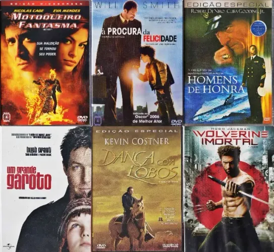 Lote com 52 DVDs Originais - Filmes | Shows (só filme TOP)
