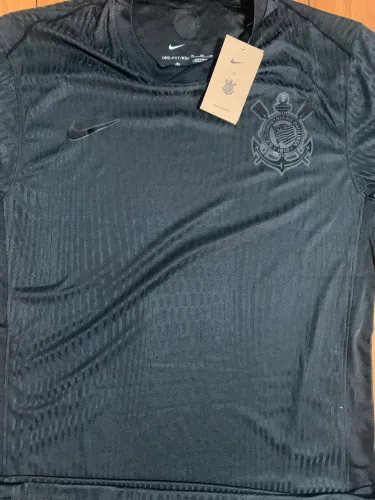 Camisa Tailandesa Corinthians Preta Allblack Blackout - Antirracista - Jogador