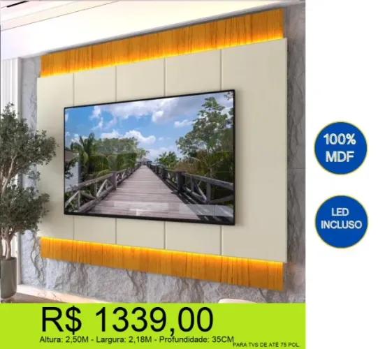 Painel com led quente touch  -Parcelamos sem juros! 