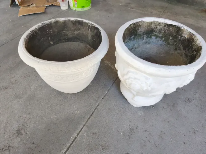 Vasos de plantas de concreto