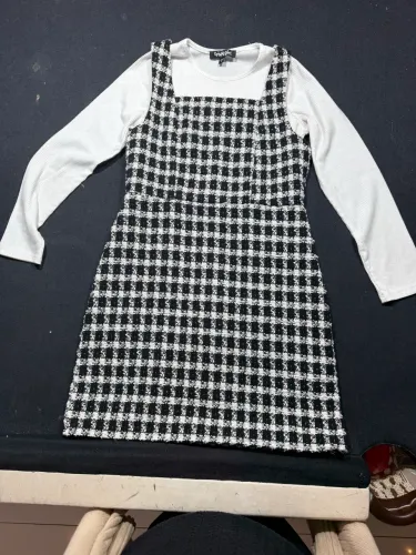 Vestido com blusa xadrez