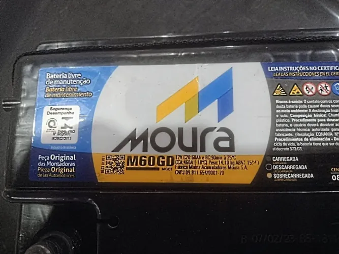 Bateria MOURA 60 Amperes