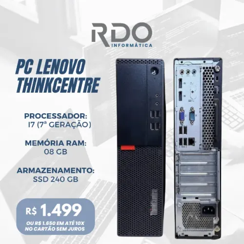 Computador ThinkCentre Lenovo I7 7A 08GB RAM - Ideal para Uso Profissional