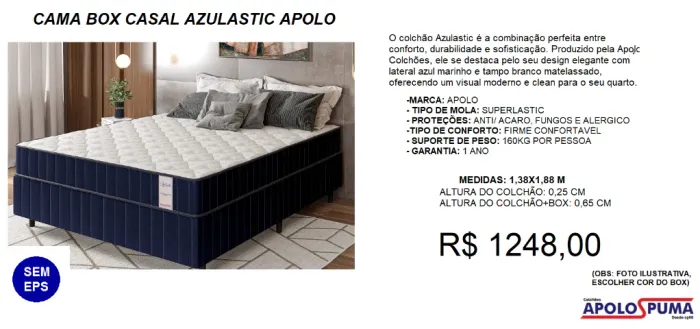 COLCHÃO+BOX CASAL COM PREÇO IMPERDIVEL - GARANTA JÁ O SEU
