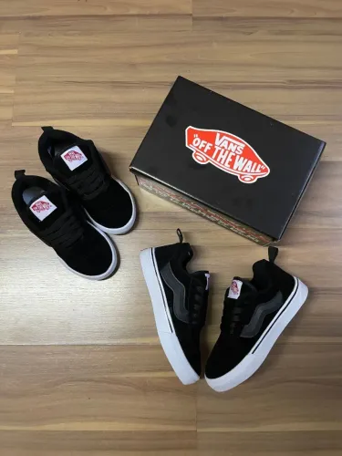 TÊNIS VANS KNU INFANTIL PRETO UNISSEX PREMIUM / NUMERAÇÃO 18 AO 33 (FOTO REAL)