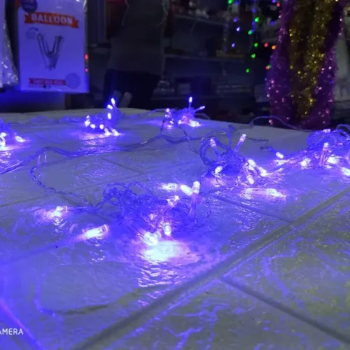 Pisca Cascata 100 Leds Azul 1,5x1,5m 110v
