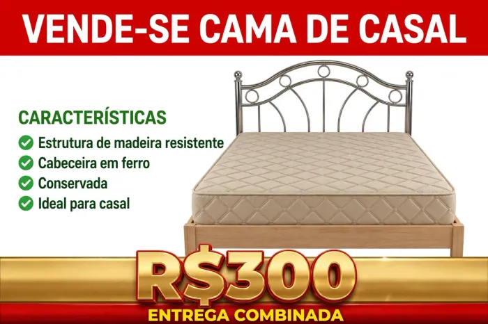 Cama casal com colchão