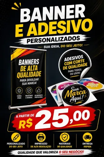 Banner e adesivo