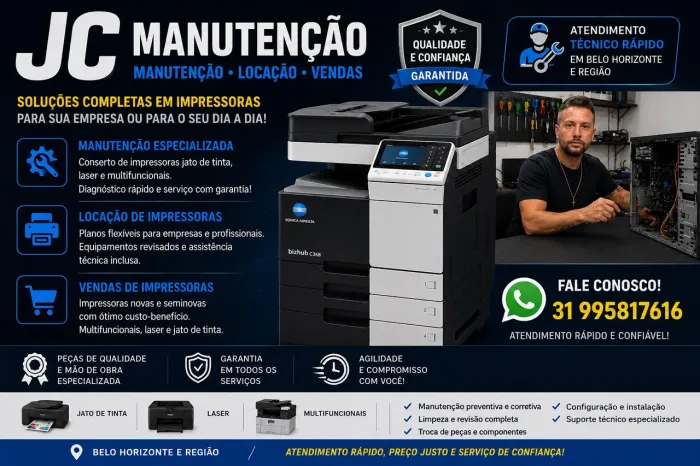Manutenção locação e vendas de impressoras