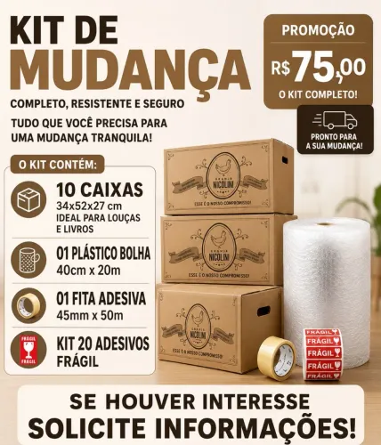 Kit material para mudança e armazenamento