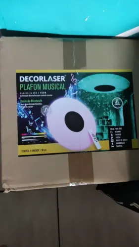 Painel Plafon Led 36w Musical Dimerizavel C/ Controle E App