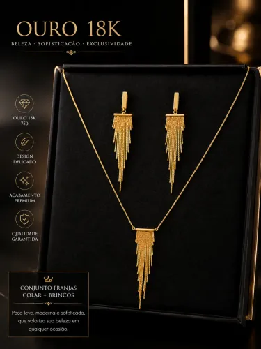 Brincos e cordão de Ouro
