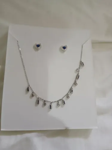 Conjunto prata lumae com pedras naturais