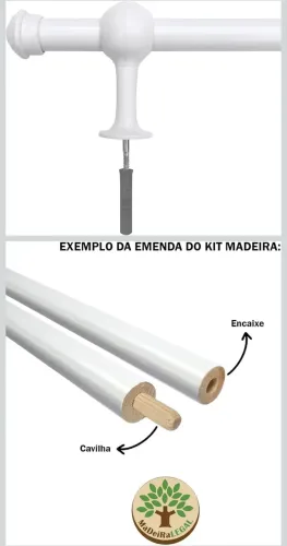 Varão de cortina branco