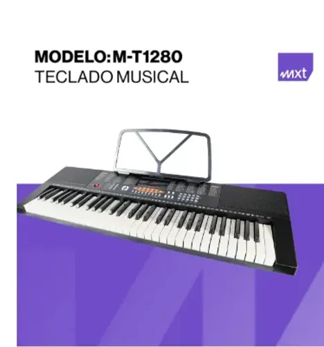 Teclado Estudo Mxt M-T1280 Preto Estudante Iniciante Estudio