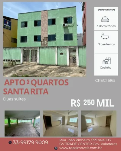 Apartamento 3 quartos no bairro Santa Rita