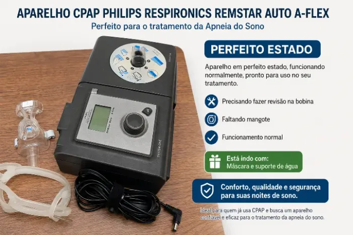 APARELHO CPAP PHILIPS RESPIRONICS REMSTAR AUTO A-FLEX
