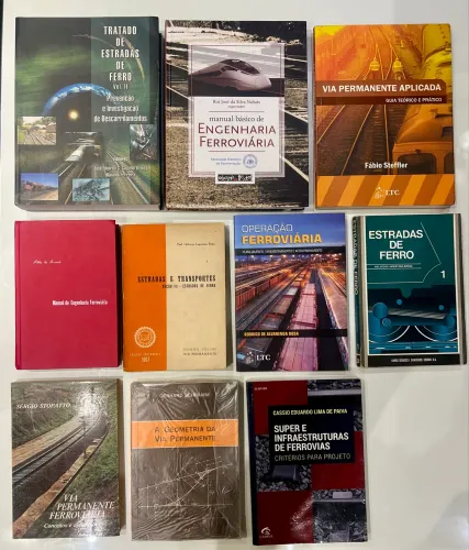 Lote 10 Livros Engenharia Ferroviária - Raros E Técnicos