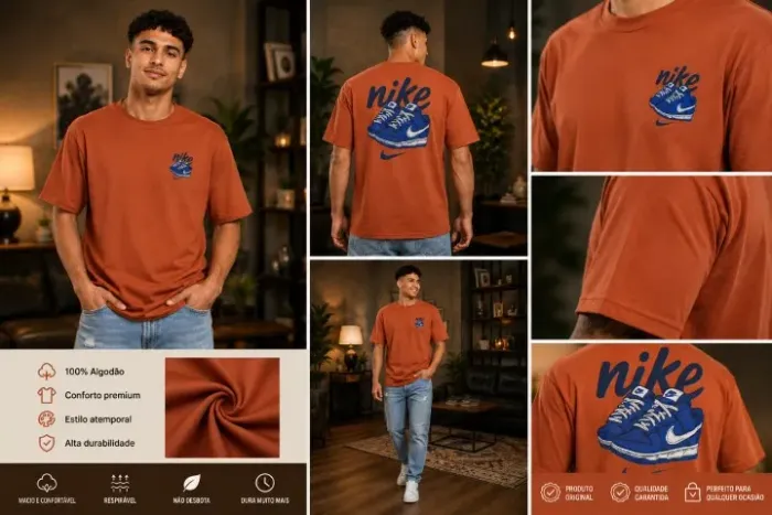 CAMISETA OVERSIZED 100% ALGODÃO MALHA SUEDINE