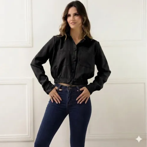 Camisa Cropped alfaiataria