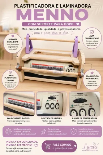 Plastificadora e Laminadora com suporte para BOPP