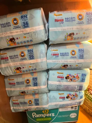 Kit 8 Pacote de Fralda Infantil Turma da Mônica Baby RN
