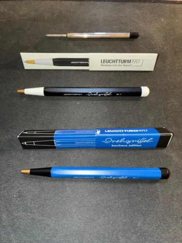 Canetas Leuchtturm 1917 Bauhaus Special Edition e Black + carga Leuchtturm Gel Original