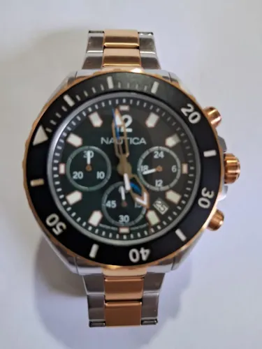 Relógio Masculino Nautica N83 Mercury Cronógrafo - Aço E Rosé (Higienizado)