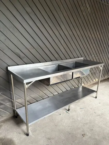 Pia inox dupla 190x60