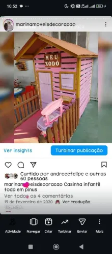 Casinha de madeira rústica infantil 