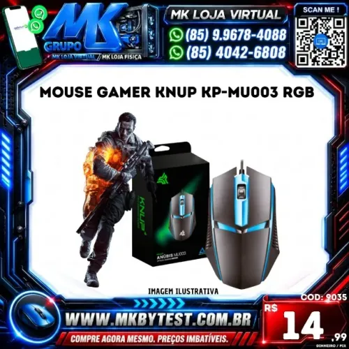 mouse Gamer Knup Kp-MU003 RGB