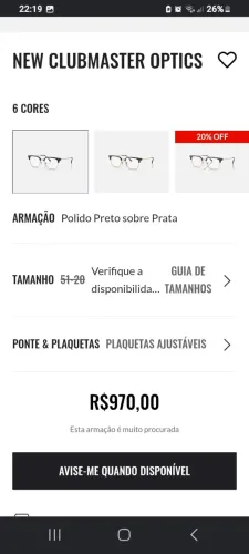 ARMAÇÃO DE ÓCULOS RAY-BAN ORIGINAL