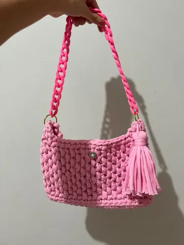 Bolsa de tricô Rosa