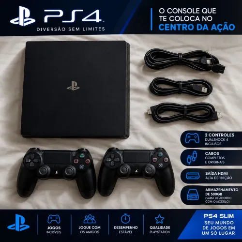 Ps4 PRO (SONY) em estado de conservação muito bom com 2 controles DUALOSH 4