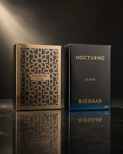 Combo Perfumes Rayhaan Nocturno Elixir + Rayhaan Terra - Originais