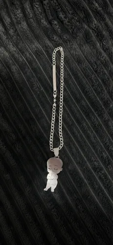 CORDA DE PRATA 11 MM 75 CM contém Pingente