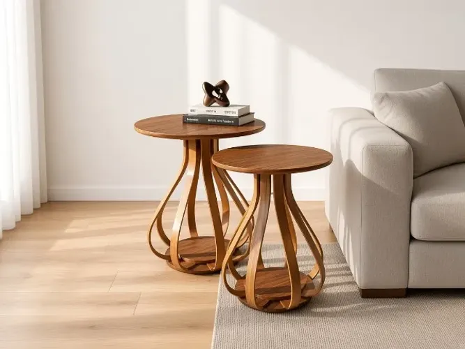 Mesa Lateral Mileto 60 ou 70cm Tampo Redondo (NOVO A PRONTA ENTREGA)