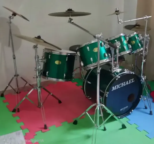 Bateria Michael + Pedal Duplo + Bags + Ferragens