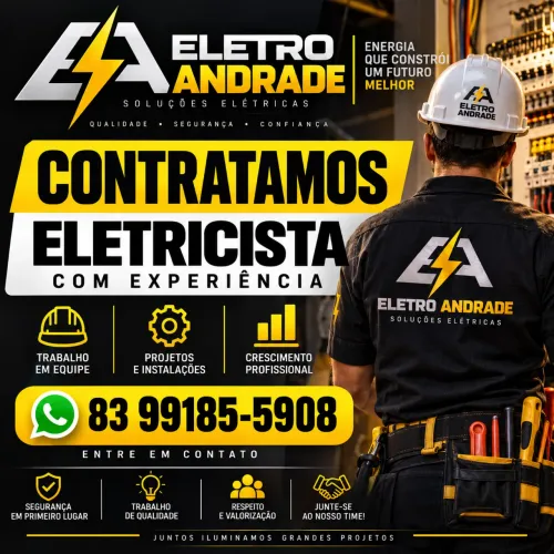 Estamos contratando eletricista com experiência na área